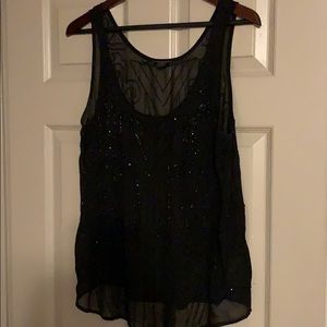 Guess sheer black dressy blouse